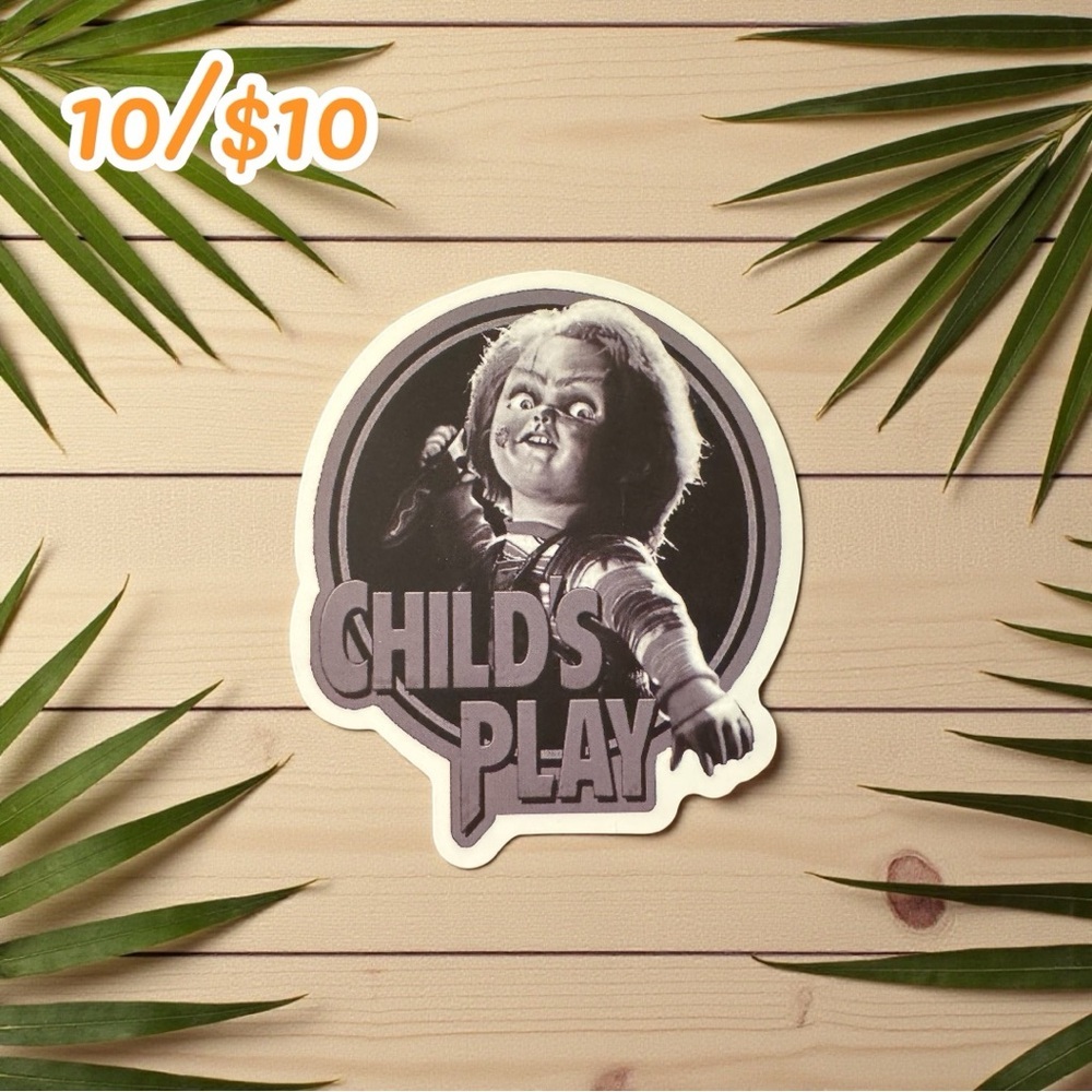 CHILD’S PLAY Chucky Horror Sticker – Matte Finish | 2.5” | 10 for $10